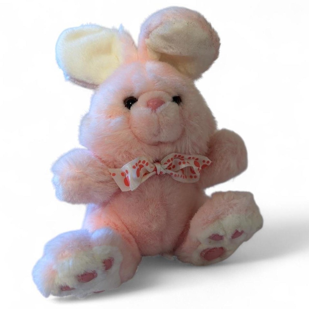 Vintage light pink bunny rabbit plush by Chosun International
